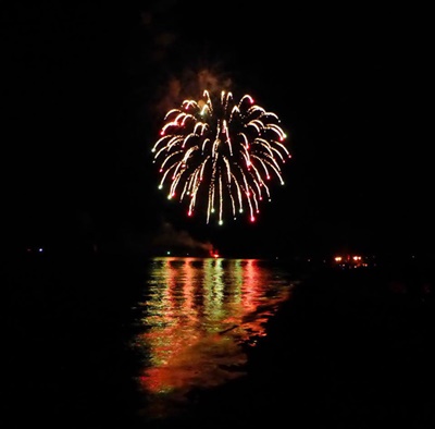 July 4th Fireworks on Great Sodus Bay <i>- by Cathy Contant</i>